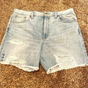 Light Blue Wash Etica Distressed Jean Shorts Size 31 NWOT